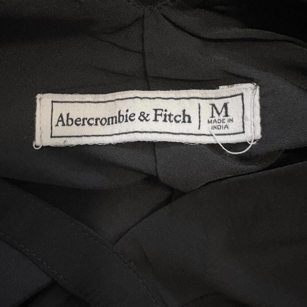 Abercrombie & Fitch Silky Black V-Back Dress Flutter Sleeve - Picture 8 of 8